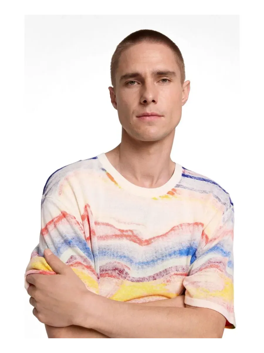 Мужская футболка с абстрактным принтом Desigual — изображение 3 из 5, серый