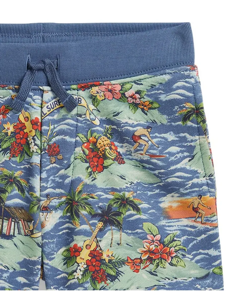 Детские шорты на завязках с тропическим принтом для мальчиков 2-7 лет Polo Ralph Lauren — изображение 3 из 3, синий