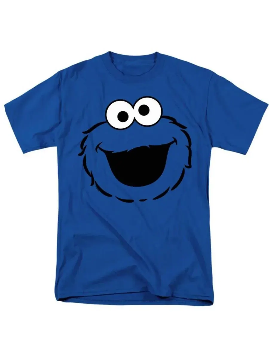 Футболка с принтом Cookie Monster Full Face Sesame Street — изображение 1 из 3, королевский