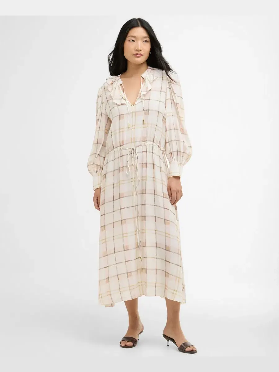 Платье миди Asker Oversized-Sleeve Barbour