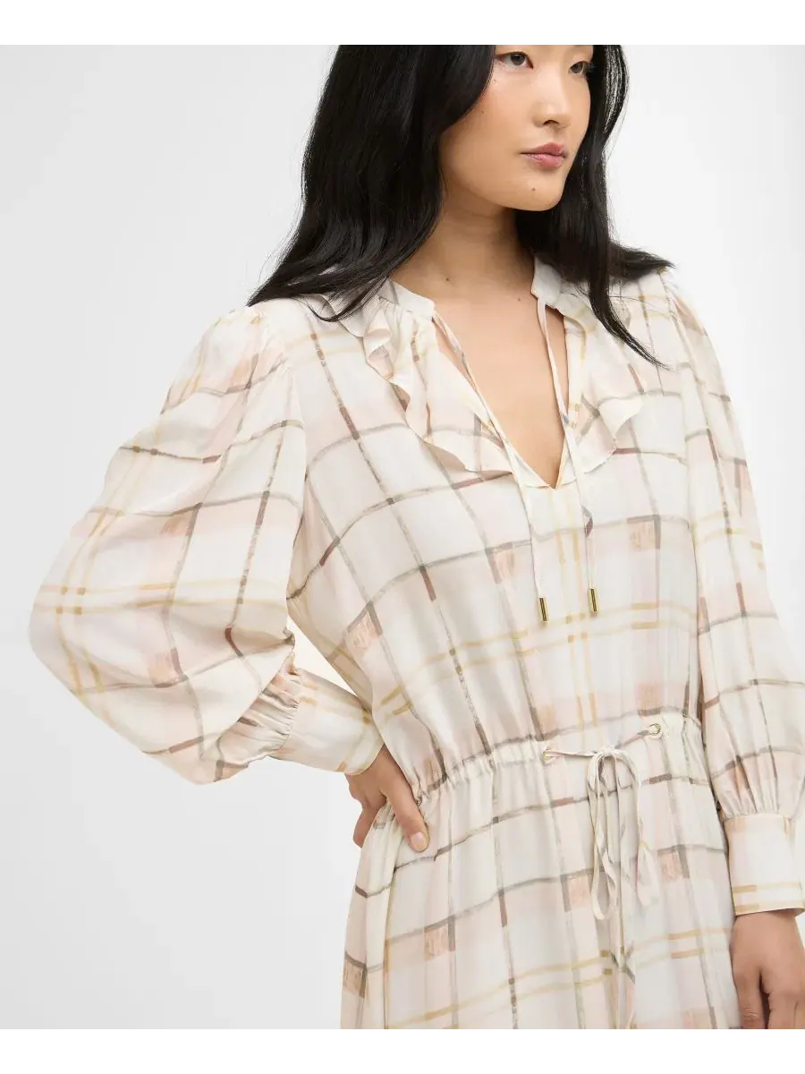 Платье миди Asker Oversized-Sleeve Barbour — изображение 2 из 5, серебристый