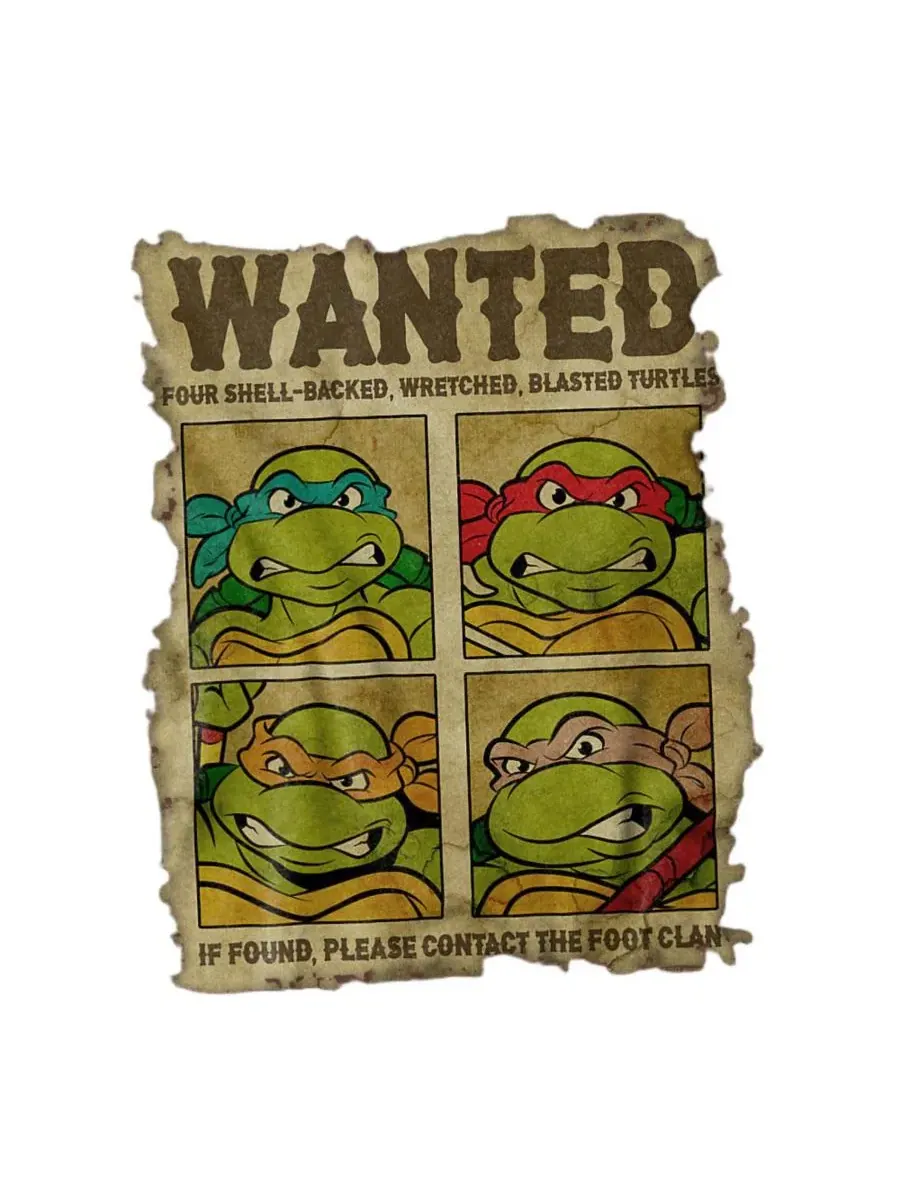 Футболка с принтом Shredder's Most Wanted Teenage Mutant Ninja Turtles — изображение 3 из 3, коричневый