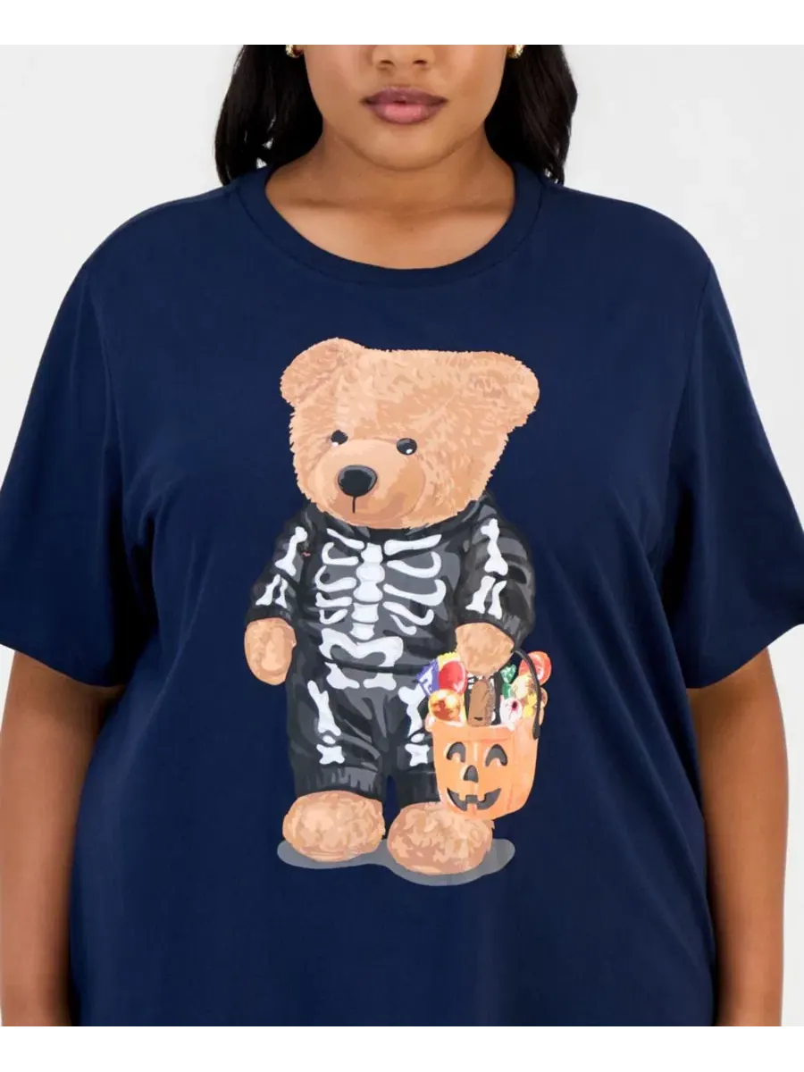 Футболка с принтом медвежонка Trick-Or-Treat Teddy Bear Grayson Threads, The Label — изображение 2 из 4, синий