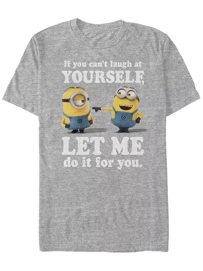 Футболка мужская Minions Laugh At Yourself с коротким рукавом Fifth Sun — изображение 1 из 1, серый