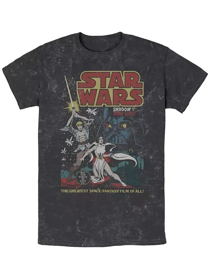 Мужская футболка с коротким рукавом Star Wars Great Space Fantasy Mineral Wash Fifth Sun — изображение 1 из 1, черный