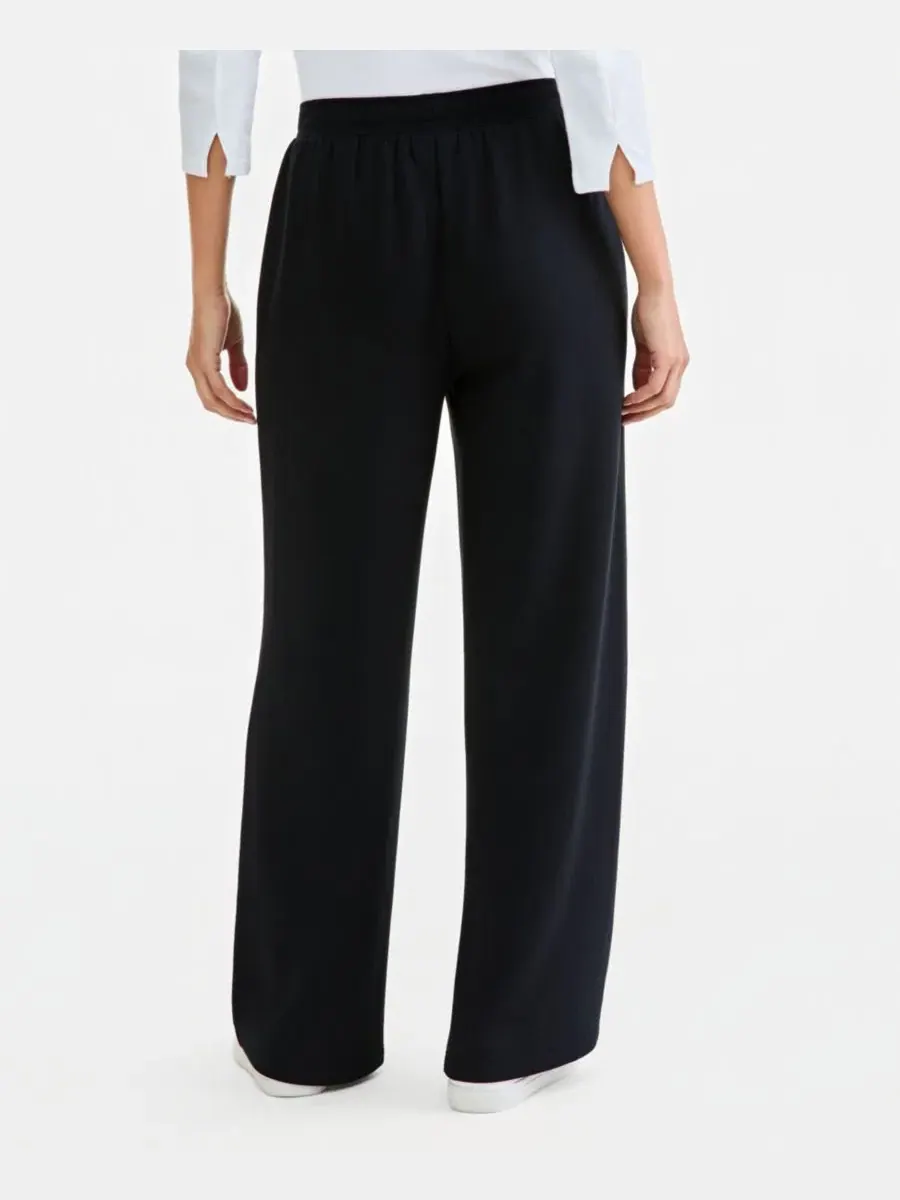 Брюки широкие с завязкой, модель Petite Pull-On Drawstring Wide-Leg Style & Co — изображение 3 из 3, глубокий черный