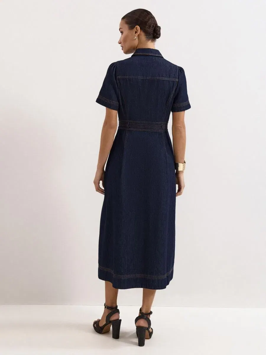 Платье-рубашка Aven Denim Phase Eight — изображение 4 из 8, синий
