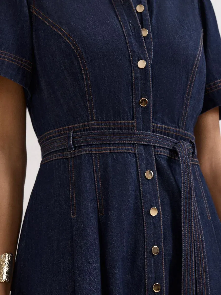 Платье-рубашка Aven Denim Phase Eight — изображение 6 из 8, синий