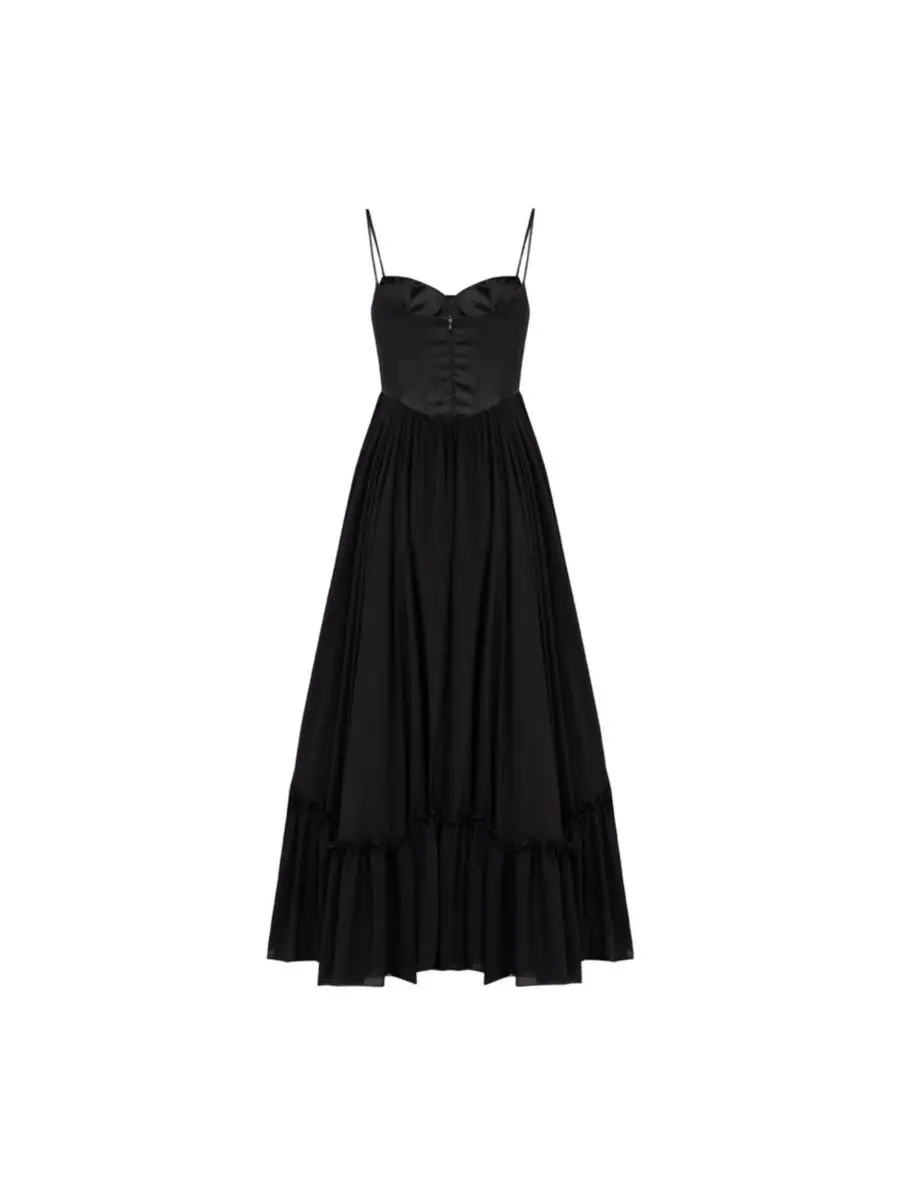 Платье-макси без бретелек с регулируемыми бретелями Swan Dress PCFG — изображение 7 из 10, черный