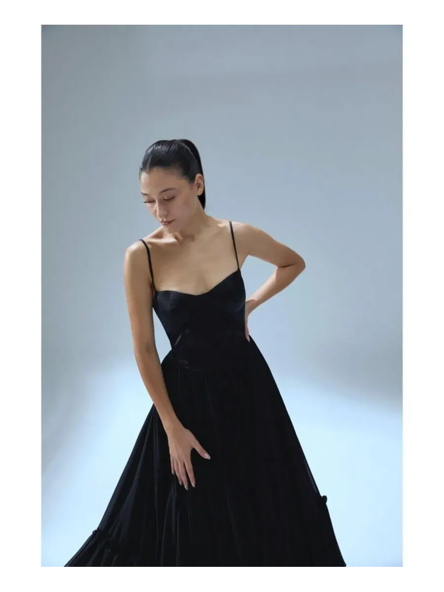 Платье-макси без бретелек с регулируемыми бретелями Swan Dress PCFG — изображение 10 из 10, черный