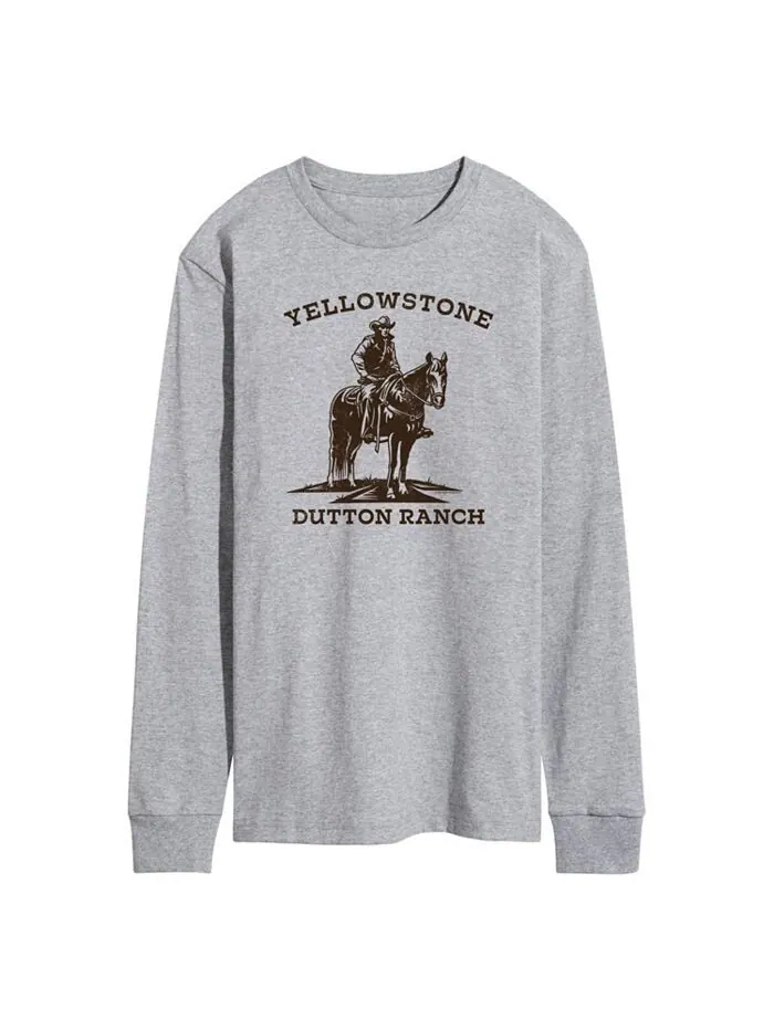 Мужская футболка Yellowstone Cowboy с длинным рукавом AIRWAVES — изображение 1 из 2, серый
