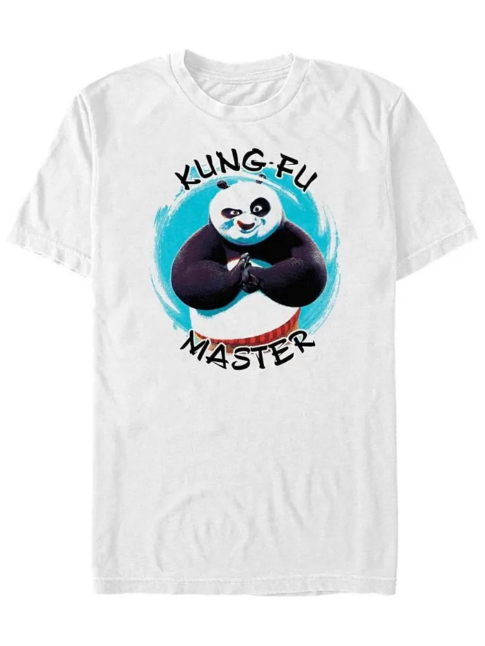Мужская футболка Kung Fu Panda Po Kung Fu Master с коротким рукавом и портретом Fifth Sun — изображение 1 из 1, белый