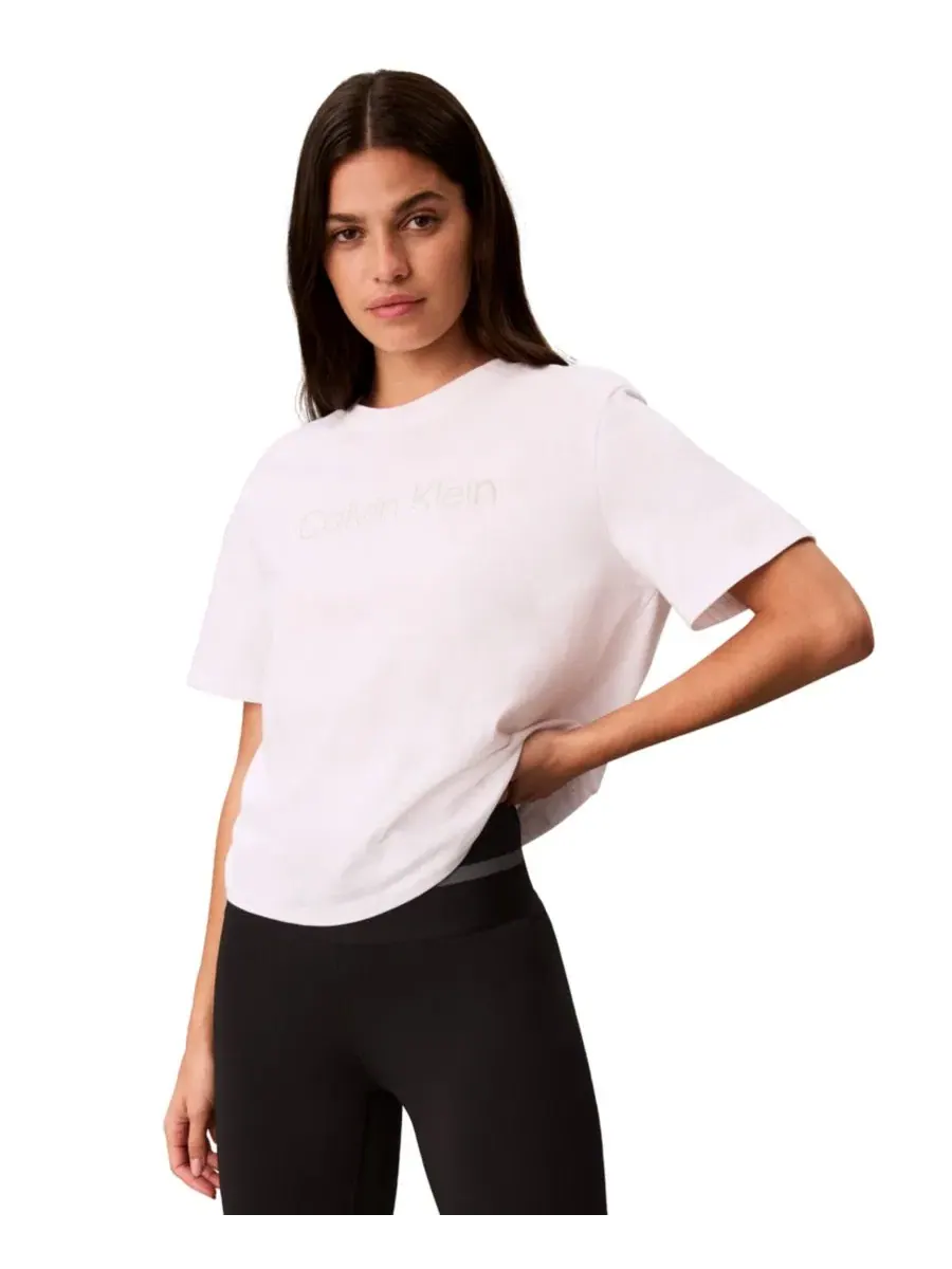 Футболка женская с длинным рукавом Calvin Klein Performance, Double Logo High Hip — изображение 1 из 5, белый