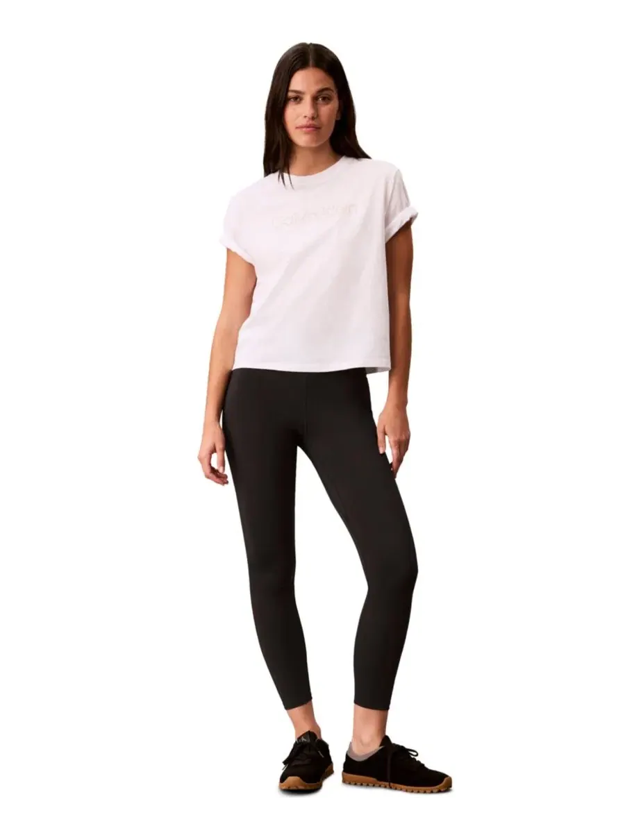 Футболка женская с длинным рукавом Calvin Klein Performance, Double Logo High Hip — изображение 2 из 5, белый