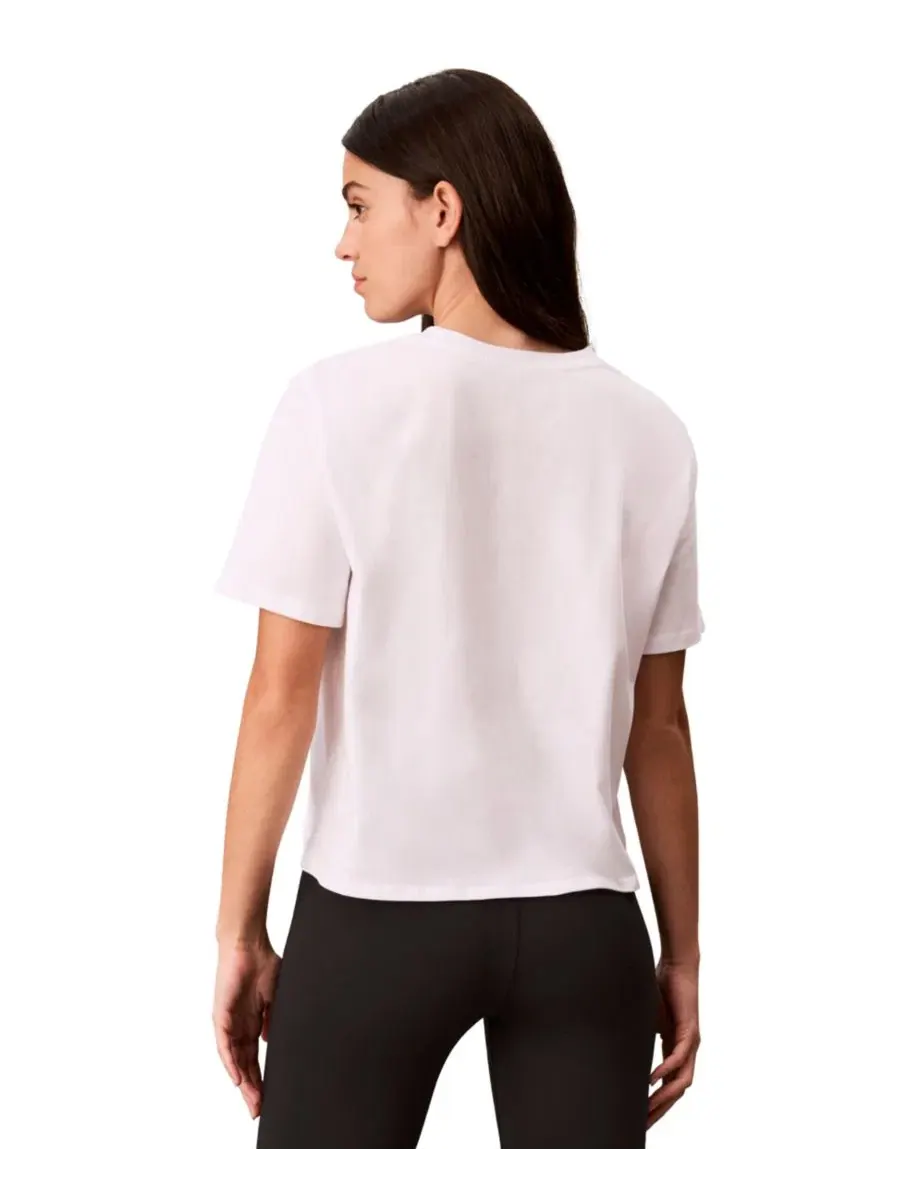 Футболка женская с длинным рукавом Calvin Klein Performance, Double Logo High Hip — изображение 5 из 5, белый