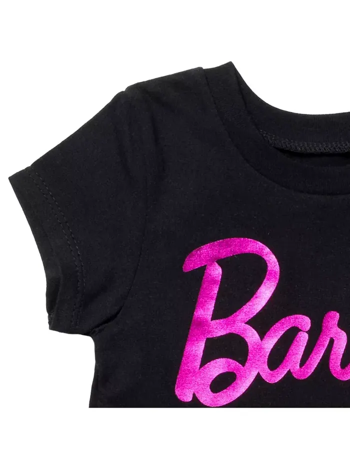Детская футболка с логотипом Barbie — изображение 3 из 4, черный/розовый