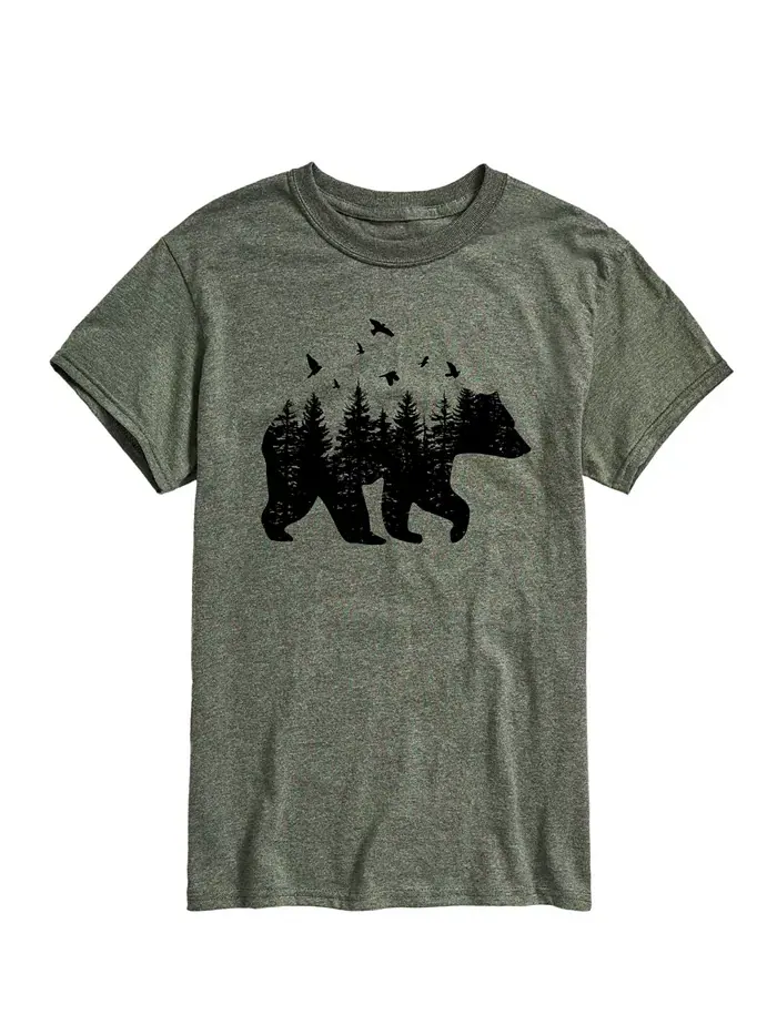 Мужская футболка с коротким рукавом "Forest Bear Silhouette" AIRWAVES — изображение 1 из 3, серый
