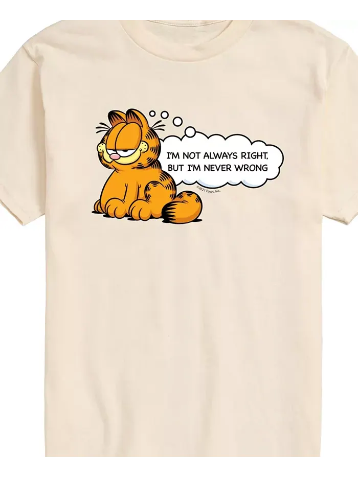 Мужская футболка с коротким рукавом Garfield Always Right AIRWAVES — изображение 2 из 3, бежевый