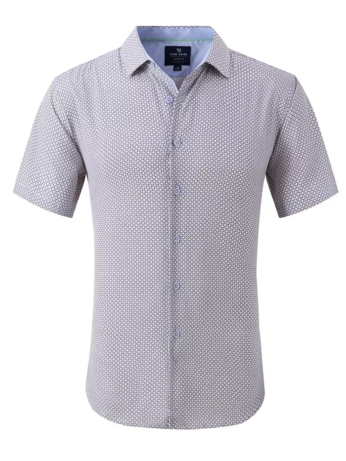 Мужская облегающая рубашка с коротким рукавом Performance Button Down Tom Baine — изображение 1 из 5, белый
