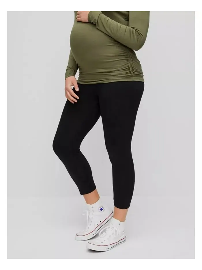 Женские леггинсы Basic Secret Fit Belly для беременных - Материнство для беременных Motherhood — изображение 1 из 6, черный