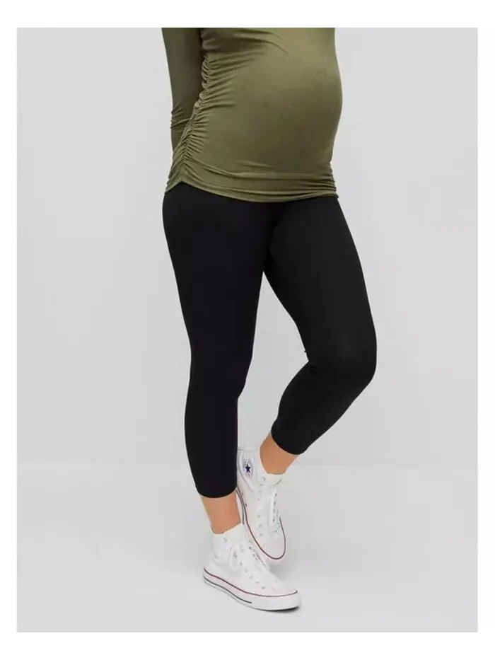Женские леггинсы Basic Secret Fit Belly для беременных - Материнство для беременных Motherhood — изображение 2 из 6, черный