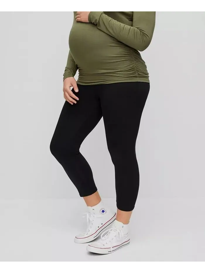 Женские леггинсы Basic Secret Fit Belly для беременных - Материнство для беременных Motherhood — изображение 6 из 6, черный