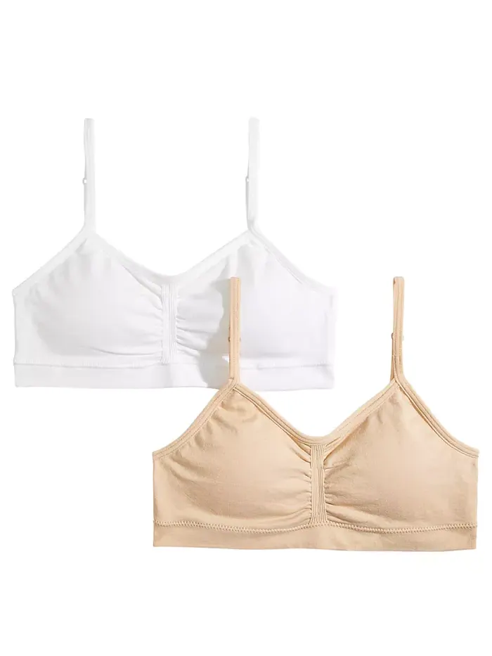 2 упаковки бесшовных плиссированных бюстгальтеров для девочек Little & Big Girls Maidenform