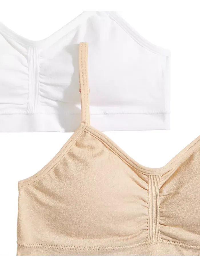 2 упаковки бесшовных плиссированных бюстгальтеров для девочек Little & Big Girls Maidenform — изображение 3 из 3, белый