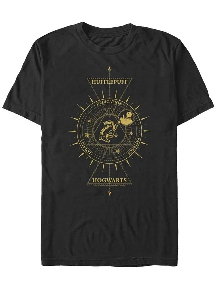 Мужская футболка с короткими рукавами и круглым вырезом Celestial Hufflepuff Fifth Sun — изображение 1 из 1, черный