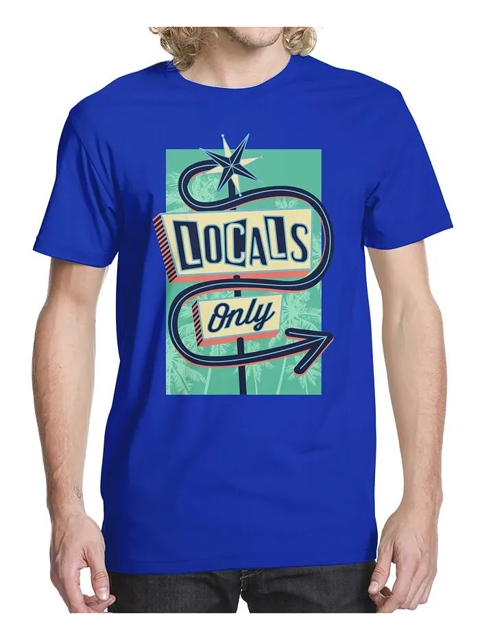 Мужская футболка с рисунком Locals Only Sign Beachwood — синий