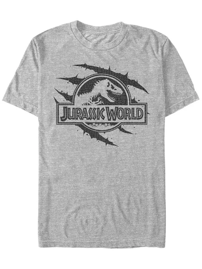 Мужская футболка с коротким рукавом Jurassic World T-Rex Bite Fifth Sun — изображение 1 из 1, серый