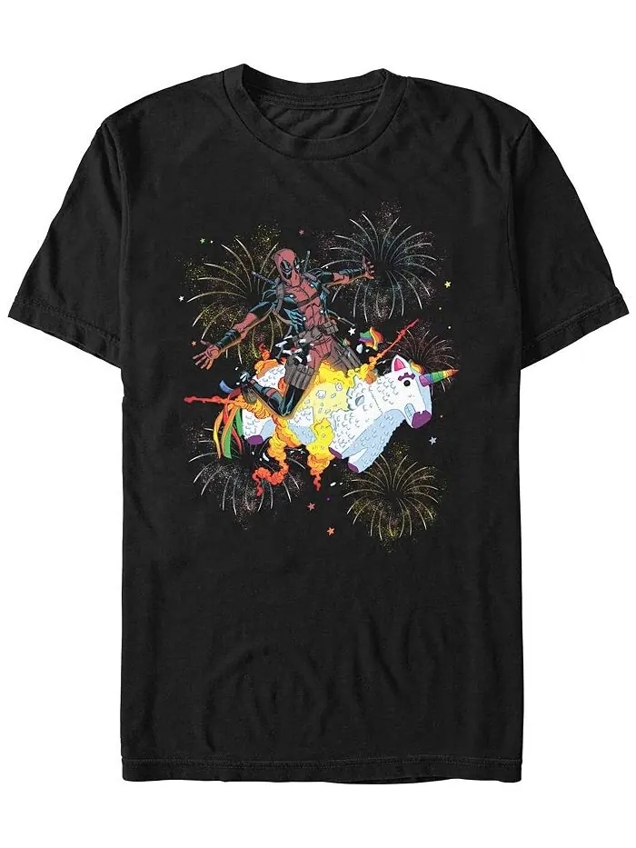 Мужская футболка с коротким рукавом Unicorn Fireworks Fifth Sun — изображение 1 из 1, черный