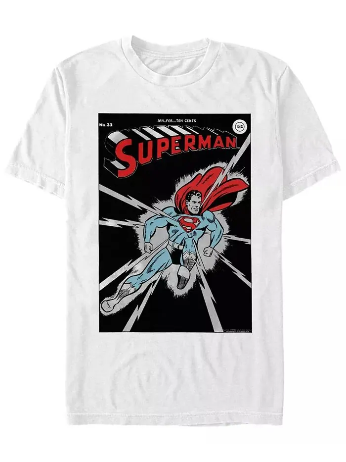 Футболка с коротким рукавом DC Men's Superman Lightning Comic Cover Fifth Sun — изображение 1 из 1