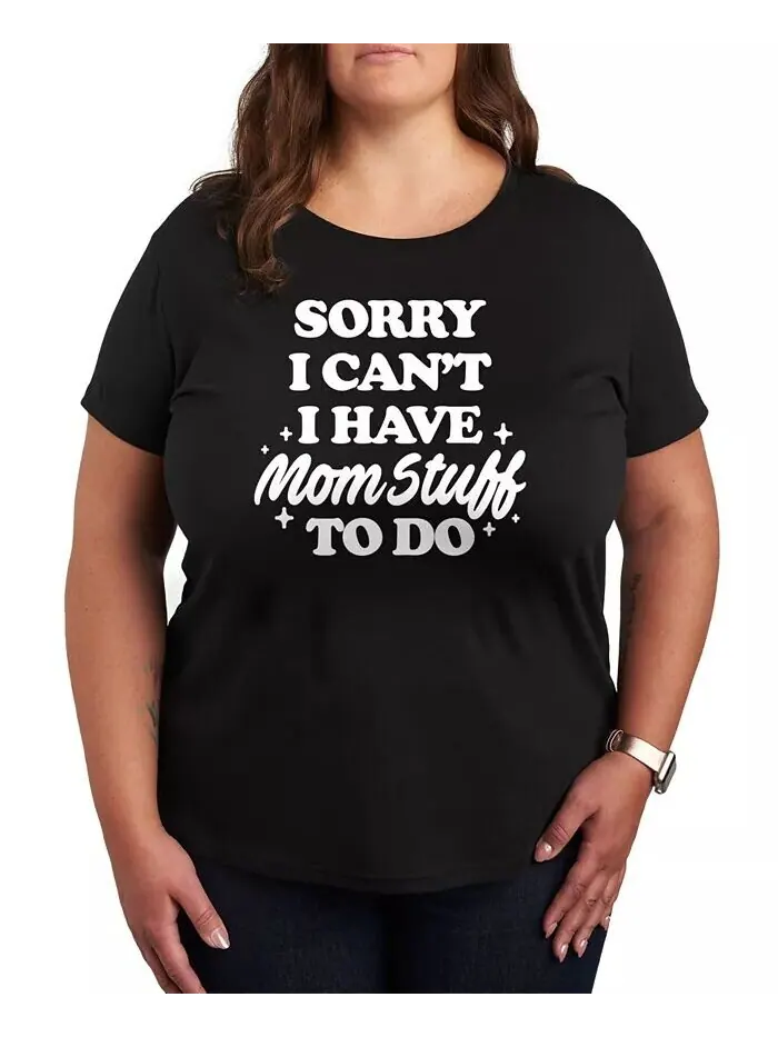 Футболка больших размеров с рисунком Mom Stuff To Do Hybrid Apparel — изображение 1 из 3, черный
