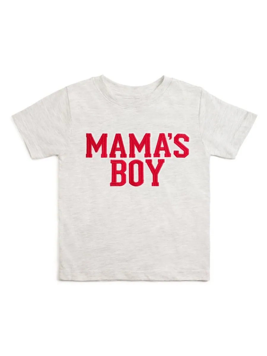 Детская футболка для мальчиков с коротким рукавом и нашивкой "Mama's Varsity Patch" ко Дню святого