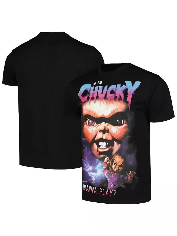 Мужская и женская черная футболка Chucky Hi I'm Chucky Reason — черный