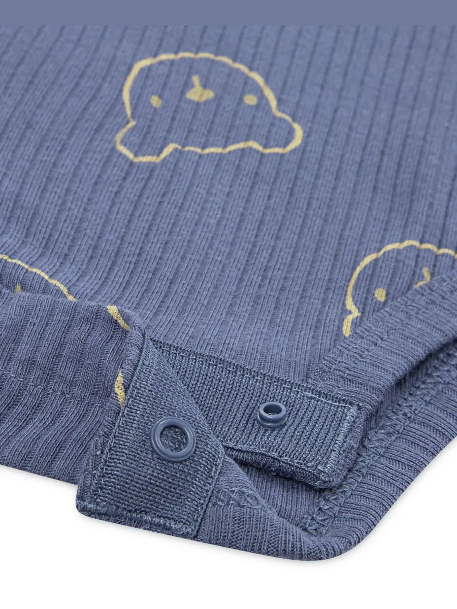 Комплект из 3 боди с короткими рукавами для мальчиков Huggies — изображение 4 из 10, белый/синий/бежевый