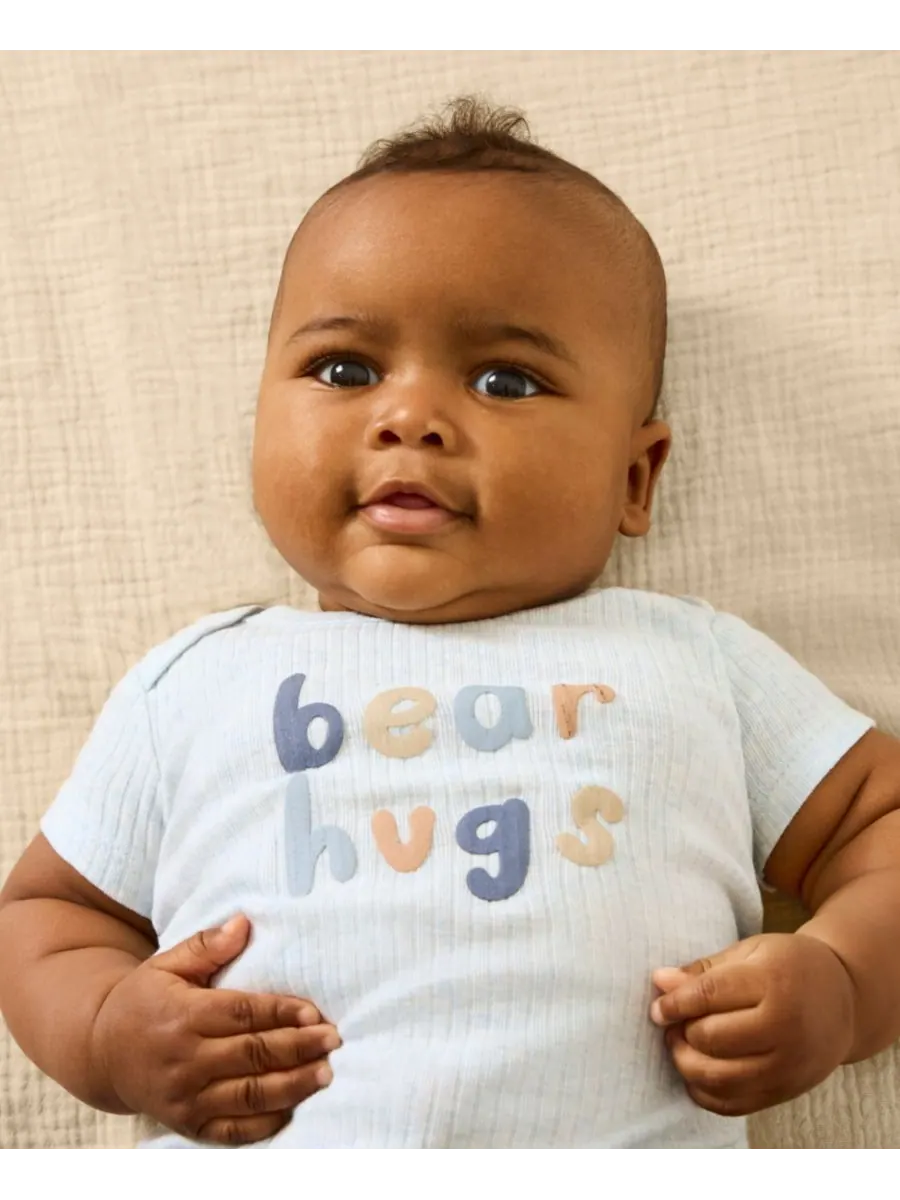 Комплект из 3 боди с короткими рукавами для мальчиков Huggies — изображение 6 из 10, белый/синий/бежевый