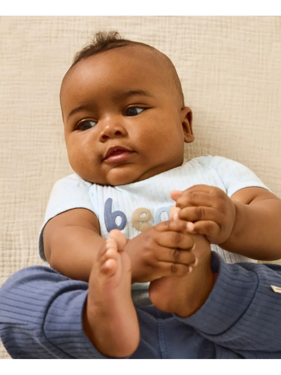 Комплект из 3 боди с короткими рукавами для мальчиков Huggies — изображение 9 из 10, белый/синий/бежевый