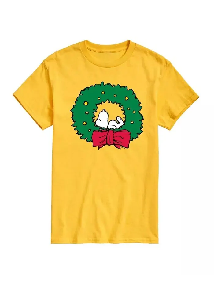 Мужская футболка с коротким рукавом Peanuts Snoopy Wreath AIRWAVES — изображение 1 из 3, желтый