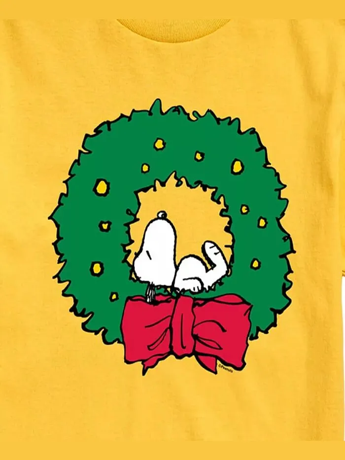 Мужская футболка с коротким рукавом Peanuts Snoopy Wreath AIRWAVES — изображение 3 из 3, желтый