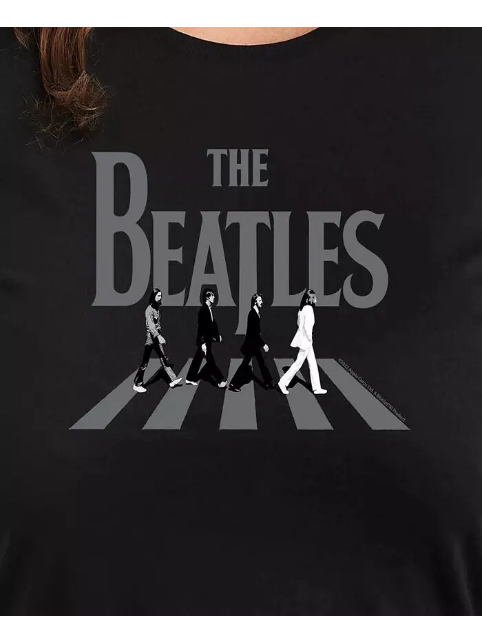 Футболка-пуловер с принтом The Beatles размера плюс Hybrid Apparel — изображение 2 из 3, черный