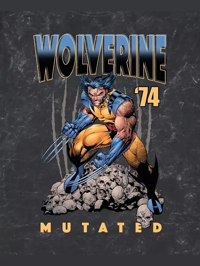 Мужская футболка Wolverine Mutated Mineral Wash с коротким рукавом Fifth Sun — изображение 3 из 3, черный