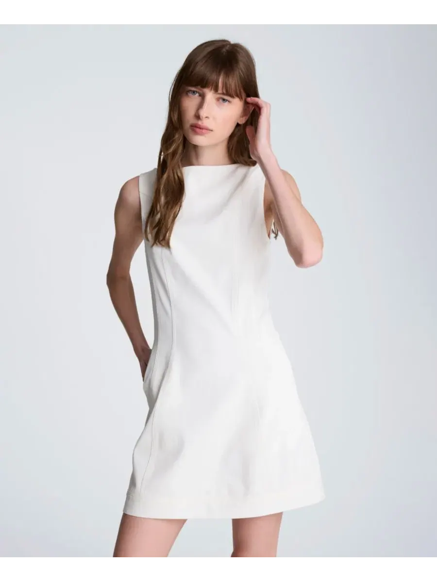 Женское мини-платье с вырезом-лодочкой Kenneth Cole — изображение 1 из 9, натуральный белый