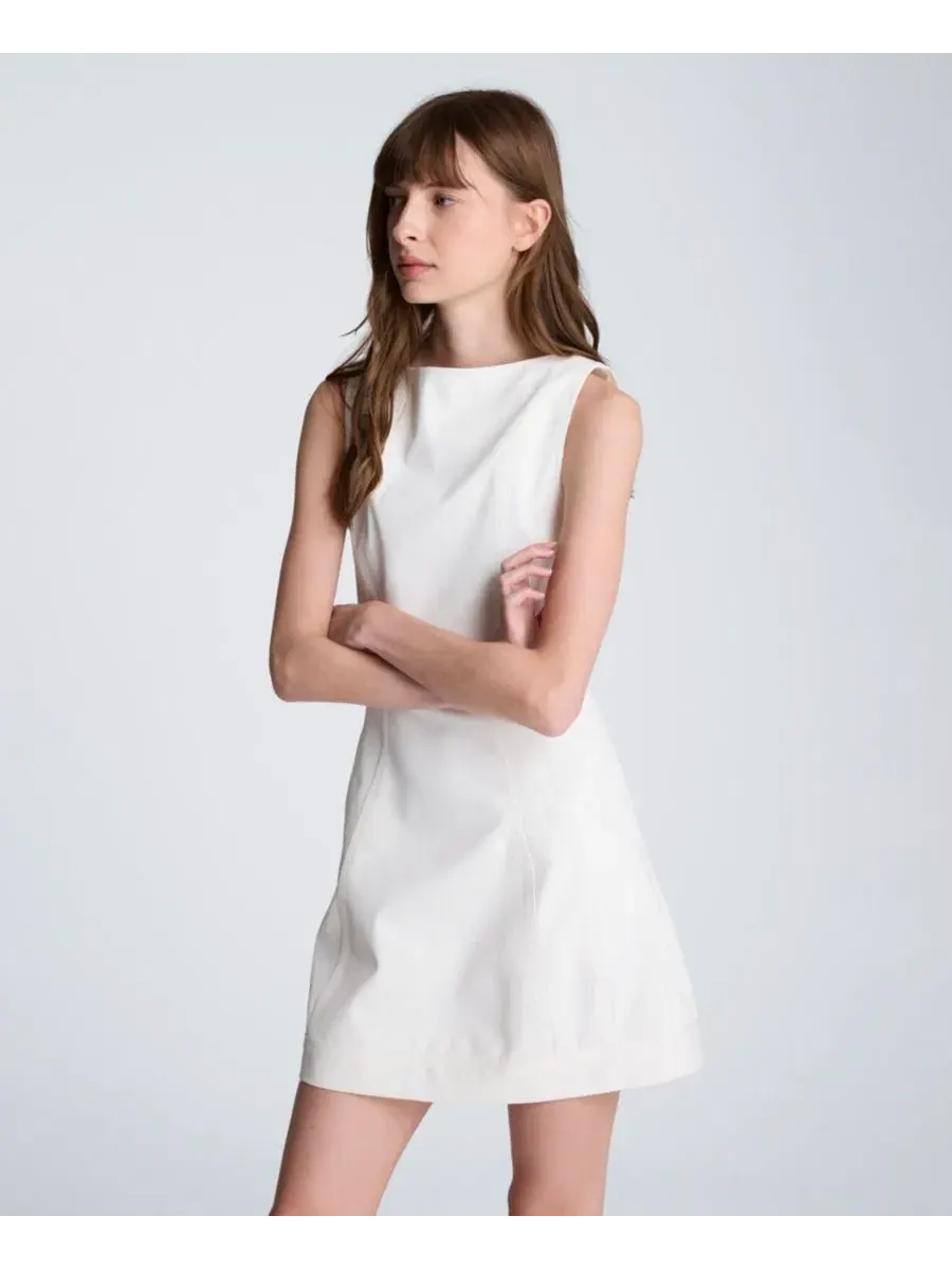 Женское мини-платье с вырезом-лодочкой Kenneth Cole — изображение 7 из 9, натуральный белый