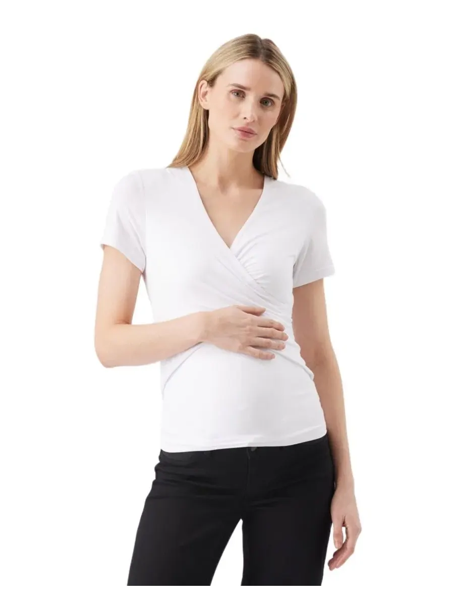 Женская футболка для кормящих мам Luxe Knit Embrace Ripe Maternity — изображение 1 из 6, белый