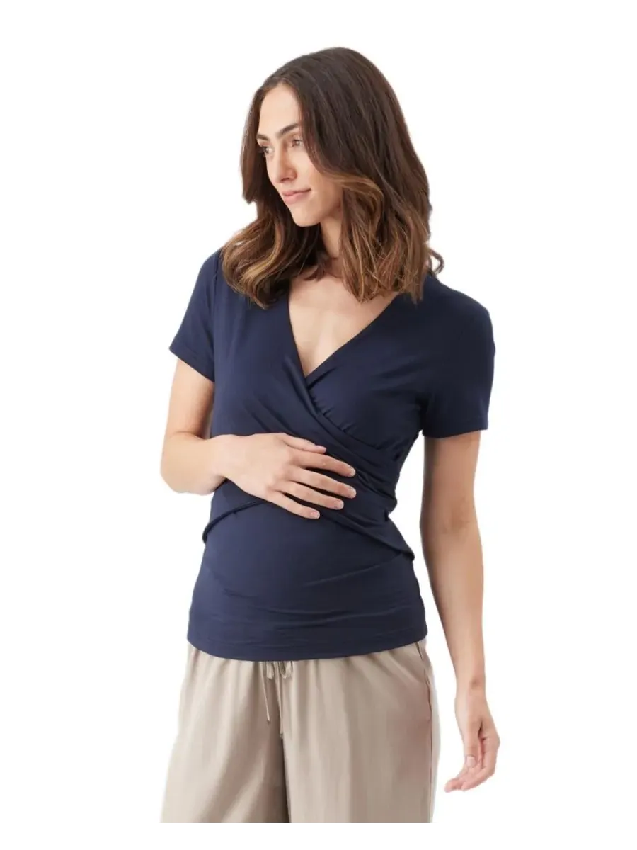 Ripe Maternity Футболка для кормления Maternity Ripe Luxe Knit Embrace Nursing Tee Navy — изображение 3 из 6, темно-синий