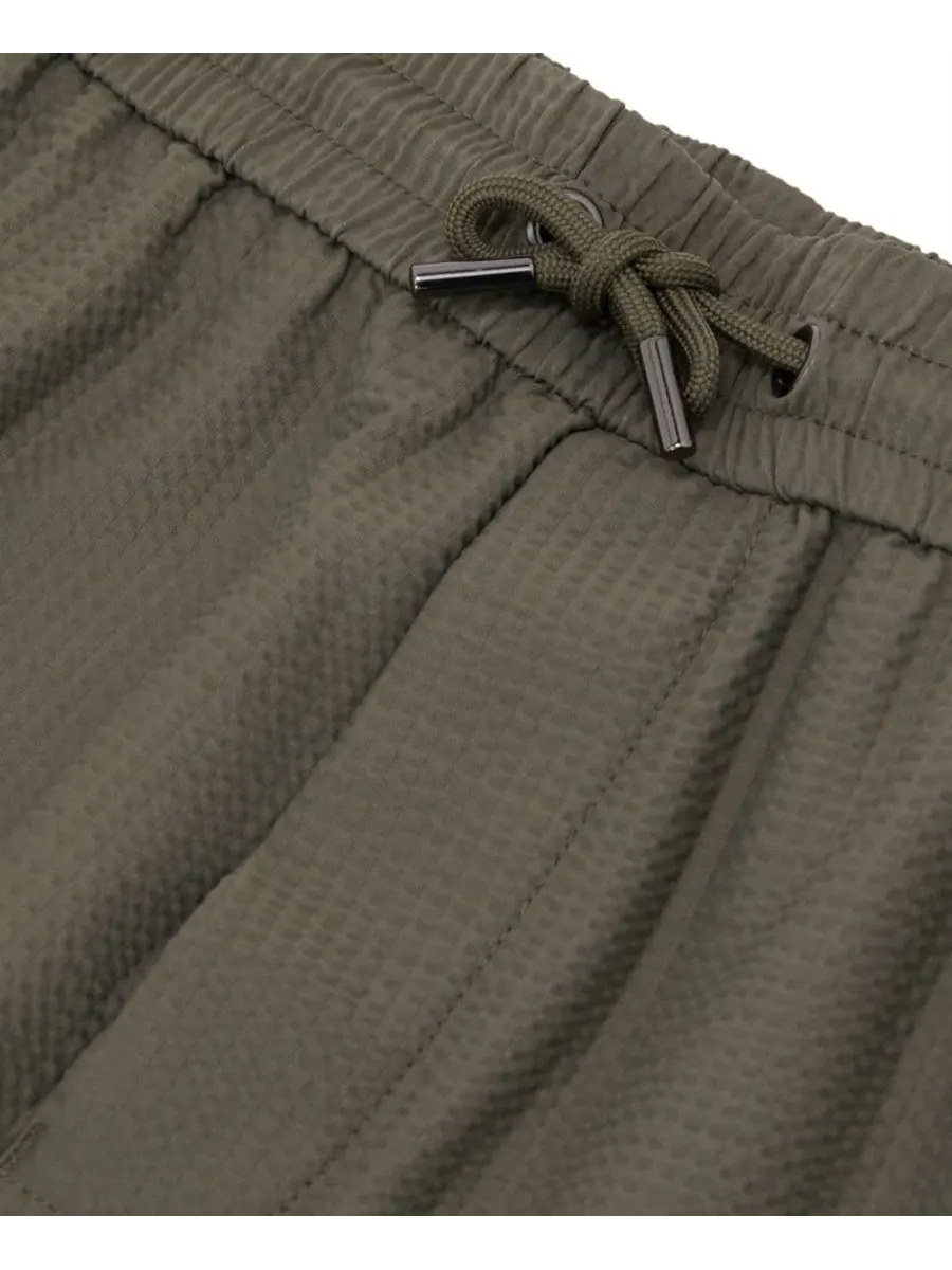 Шорты Ajay Drawstring Seersucker REISS — изображение 3 из 4, темный зеленый