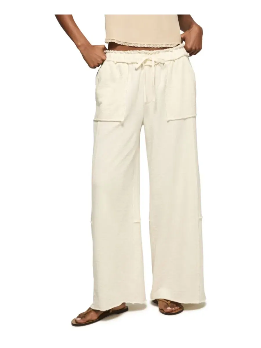 Женские флисовые брюки с широкими штанинами Lucky Brand — изображение 1 из 6, овсяное молоко