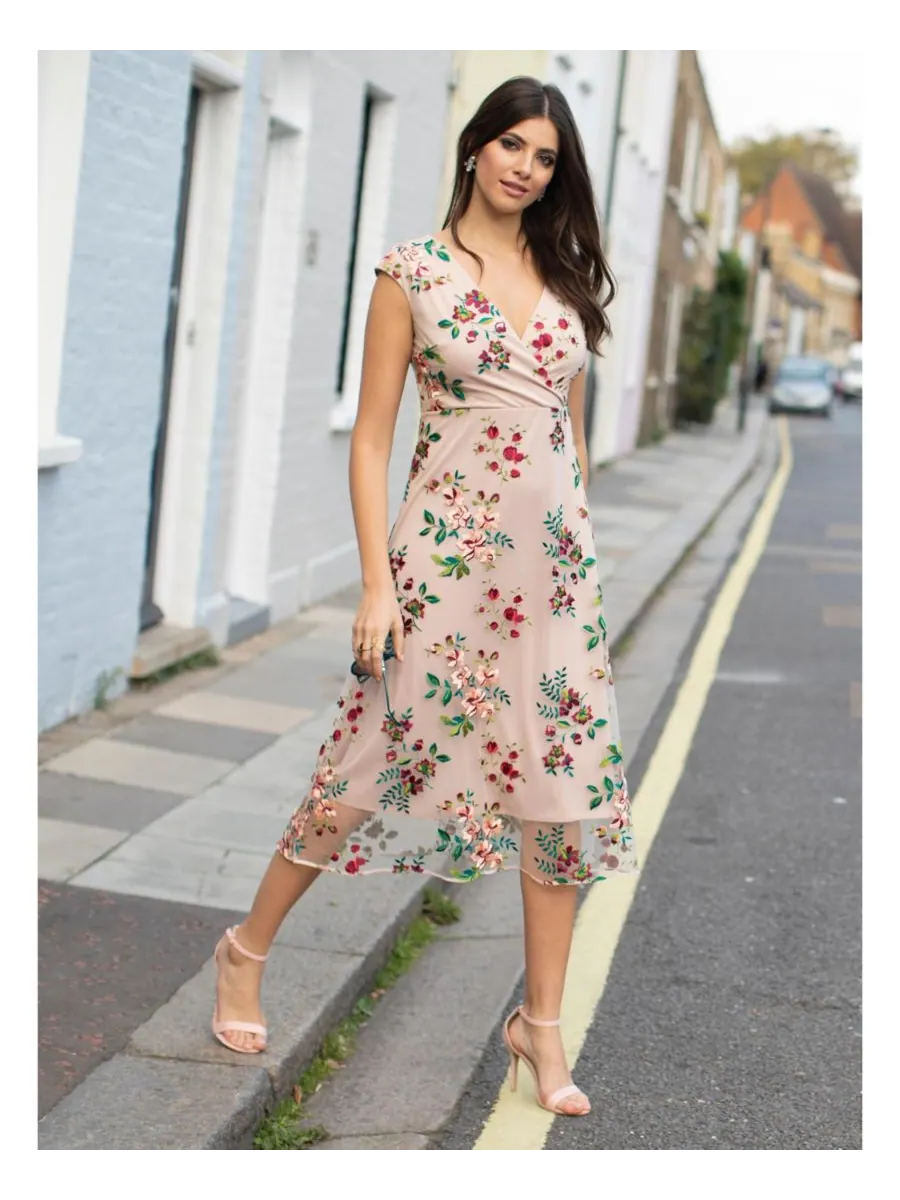 Женское миди-платье Grace Alie Street London — изображение 7 из 8, розовый